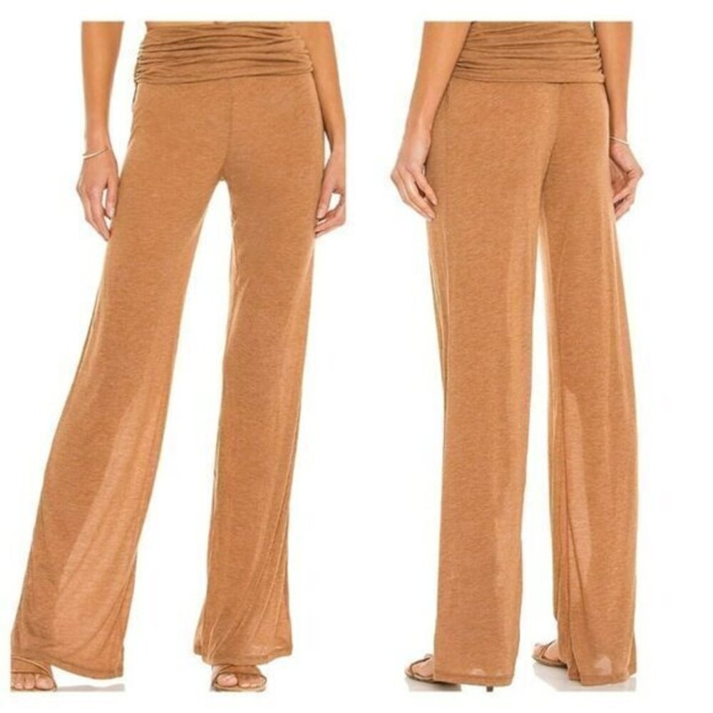 Michael Costello xREVOLVE Sheer Relaxed Pant - Nude